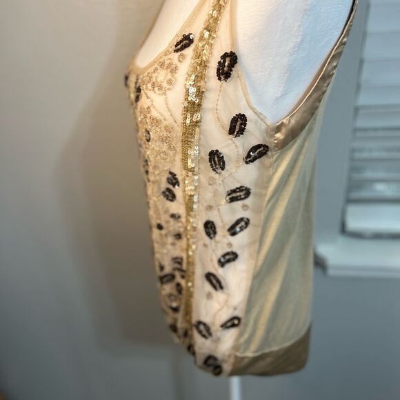 ANDERSEN & Lauth~Hand BEADED Tank Top Designer Iridescent Sequins Beads small - Picture 6 of 16